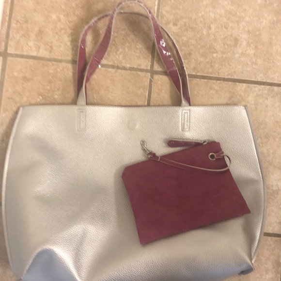 Gray tote bag Reversible - Picture 3 of 5